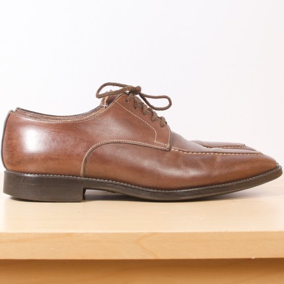 Santoni Men's Shoe Apron Derby Calfskin Almond Toe UK7.5 VGUC ๐ฎ๐น - Picture 3 of 8